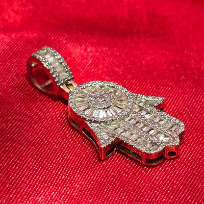 Hamsa Hand Pendant 0.75 Ct. Diamond 10K Yellow Gold