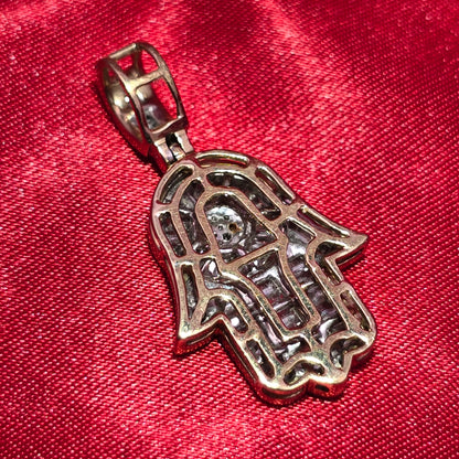 Hamsa Hand Pendant 0.75 Ct. Diamond 10K Yellow Gold