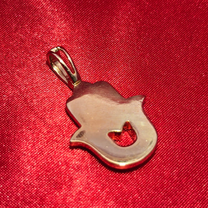 Hand of Fatima Hamsa Amulet Pendant 7.14 ctw Diamond 10K Yellow Gold