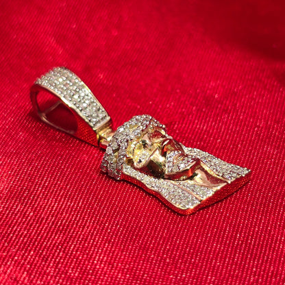 Jesus Pendant 0.50 ctw Diamond 10K Yellow Gold