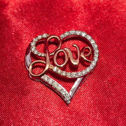 Love Heart Pendant 0.56 ctw Diamond 10K Yellow Gold