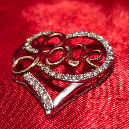 Love Heart Pendant 0.56 ctw Diamond 10K Yellow Gold