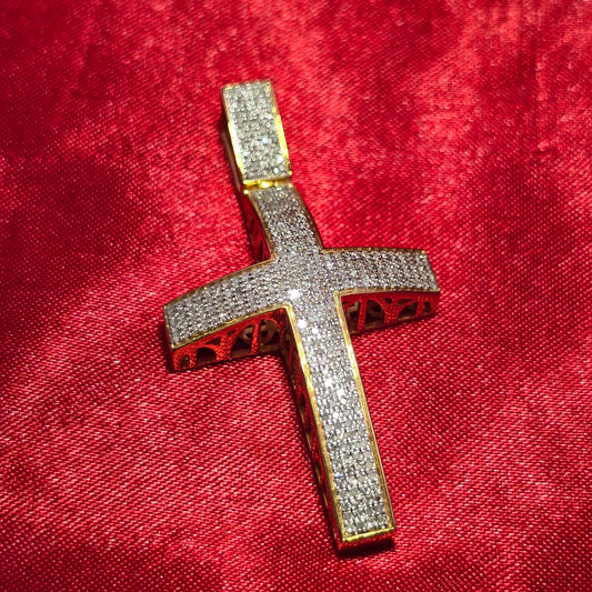 Cross Pendant 0.60 ctw Diamond 10K Yellow Gold