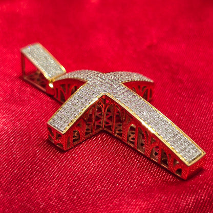 Cross Pendant 0.60 ctw Diamond 10K Yellow Gold