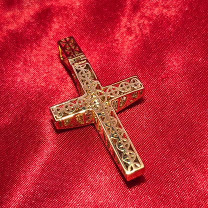 Micro Pave Cross Pendant 0.6 Ct. 10K Yellow Gold
