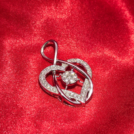 Heart Pendant 0.67 ctw Diamond 10K White Gold