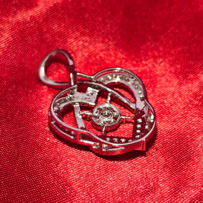 Elegant Heart Pendant 0.67 Ct. Diamond 10K White Gold