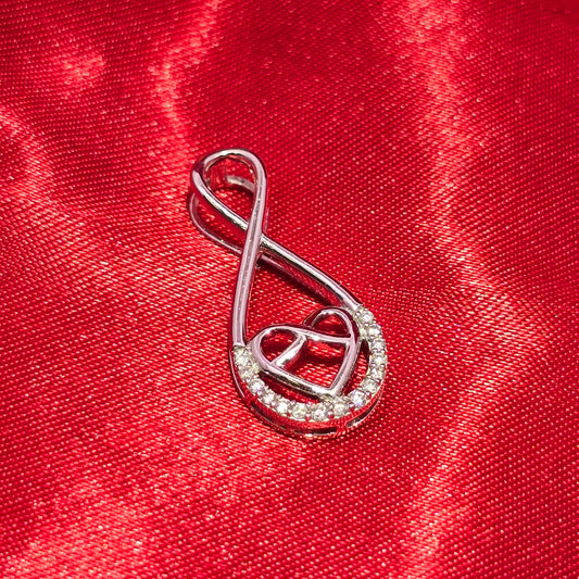 Infinite Heart Pendant 0.10 ctw Diamond 10K White Gold