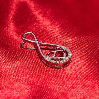 Infinite Heart Pendant 0.10 ctw Diamond 10K White Gold