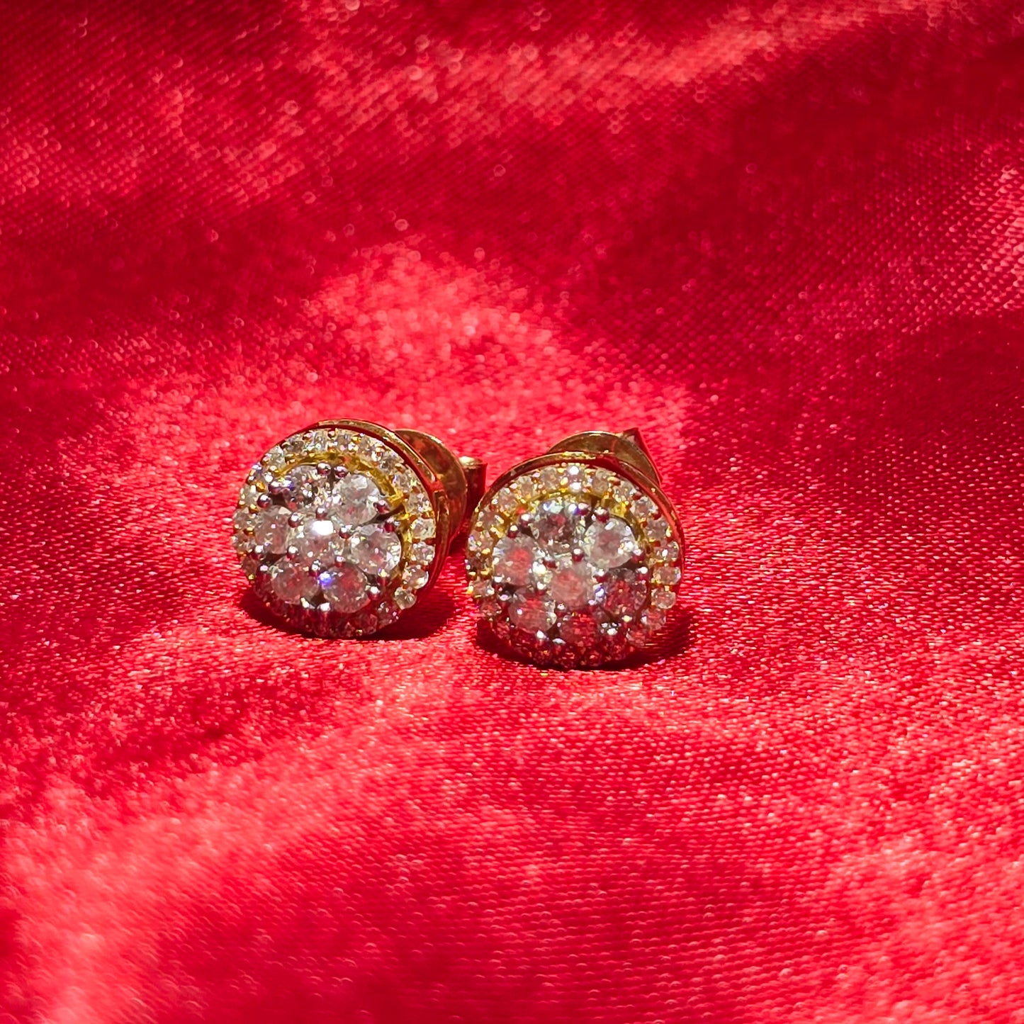 Circle Earrings 0.62 ctw Diamond 10K Yellow Gold