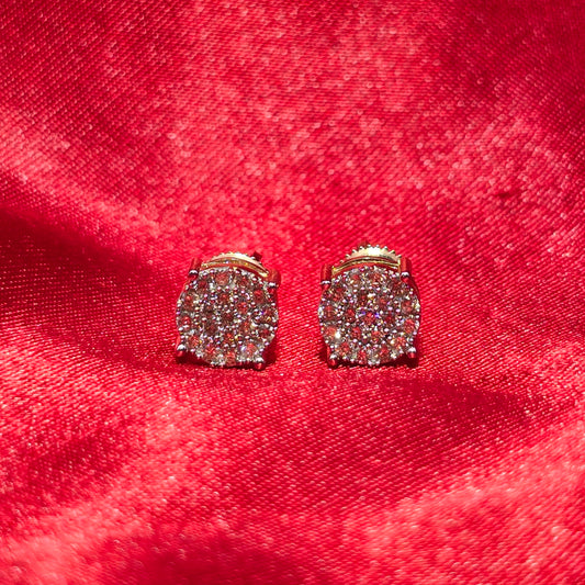 Round Earrings 0.38 ctw Diamond 14K Yellow Gold