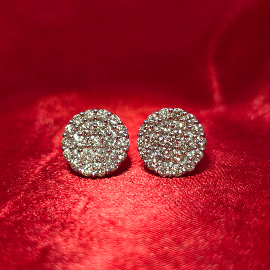 Circle Earrings 1.88 ctw Diamond 14K Yellow Gold