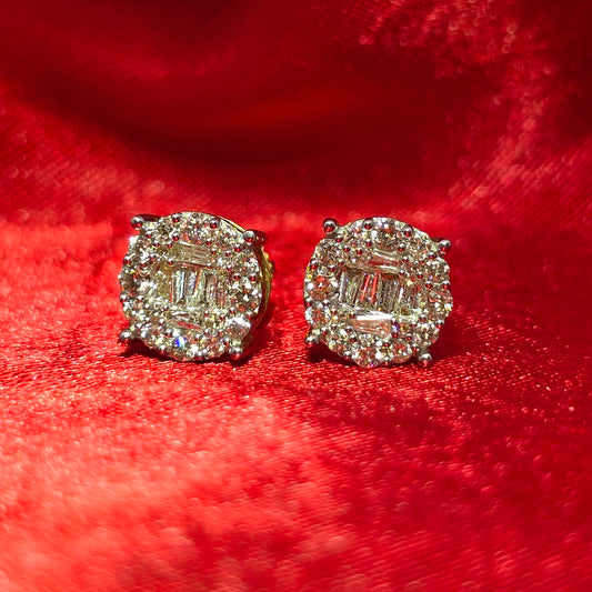 Round Earrings 0.63 ctw Diamond 10K Yellow Gold