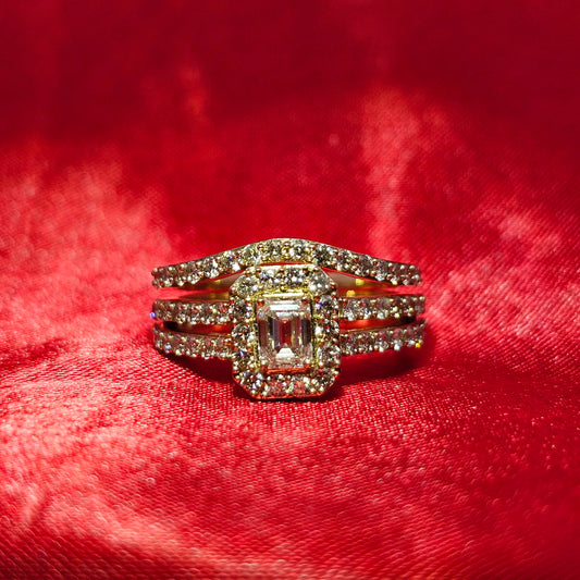 Ring with Band 1.75 ctw Diamond 10K Yellow Gold