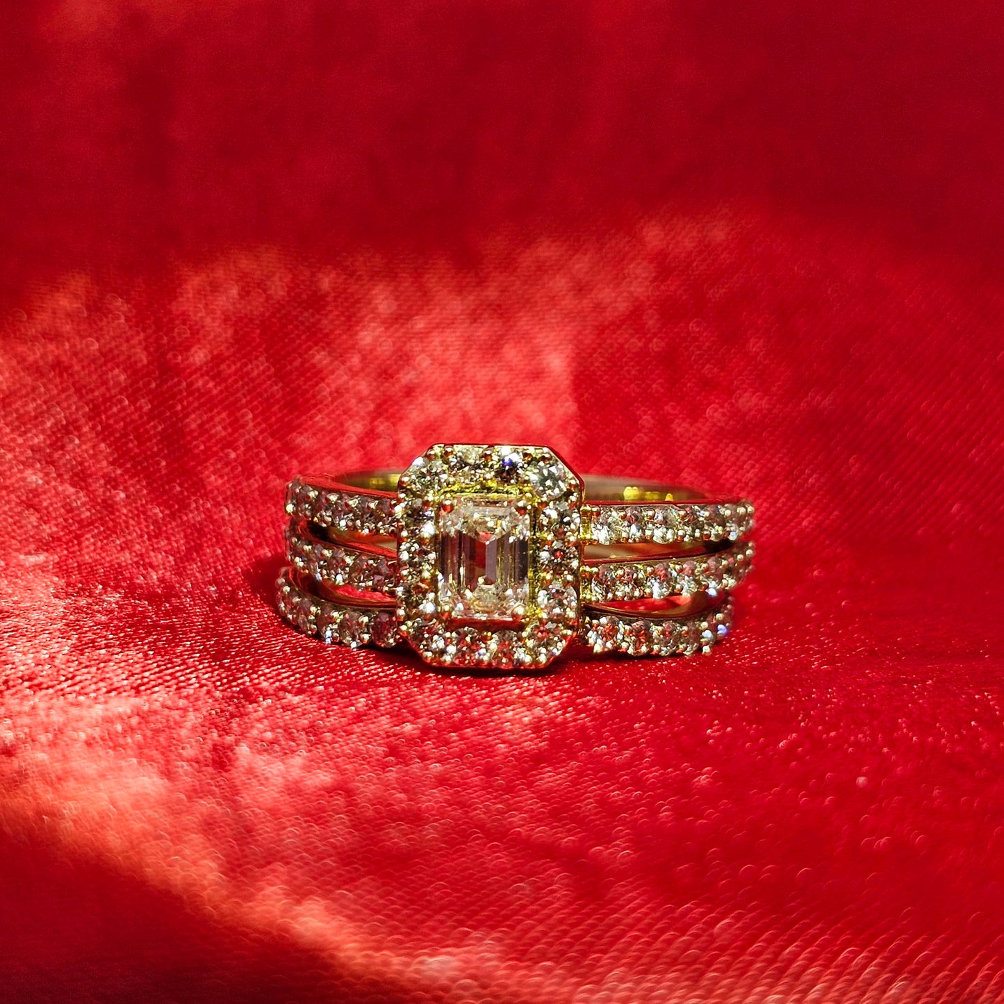 Ring with Band 1.75 ctw Diamond 10K Yellow Gold