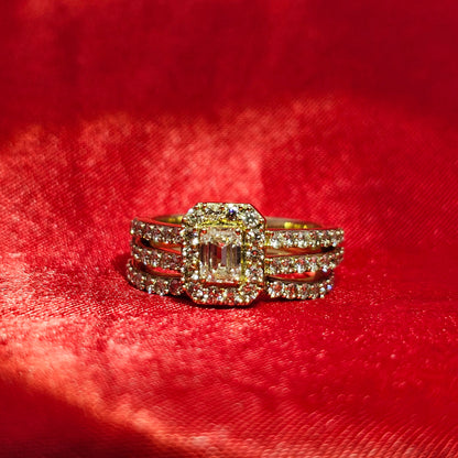 Ring with Band 1.75 ctw Diamond 10K Yellow Gold