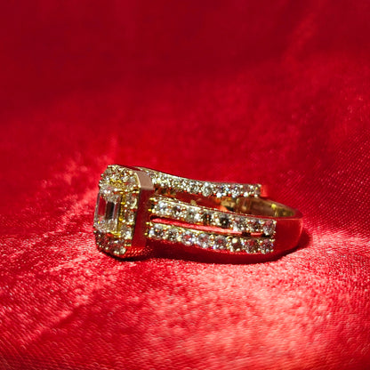 Ring with Band 1.75 ctw Diamond 10K Yellow Gold