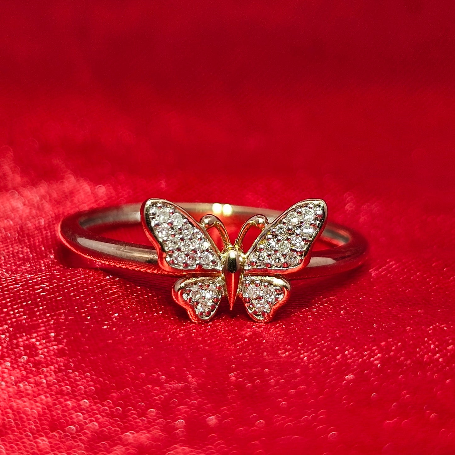 Butterfly Ring 0.05 ctw Diamond 10K Yellow Gold