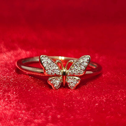 Butterfly Ring 0.05 ctw Diamond 10K Yellow Gold