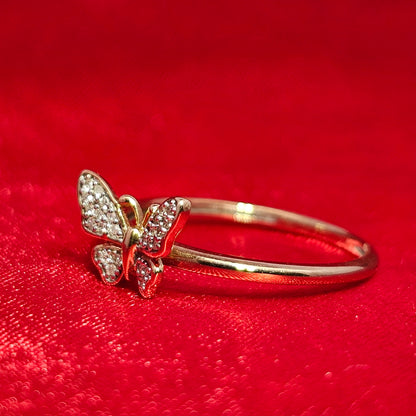 Butterfly Ring 0.05 ctw Diamond 10K Yellow Gold