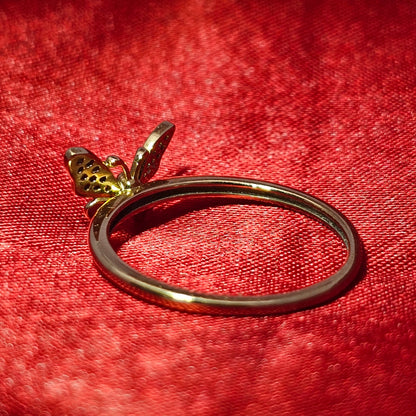 Butterfly Ring 0.05 ctw Diamond 10K Yellow Gold