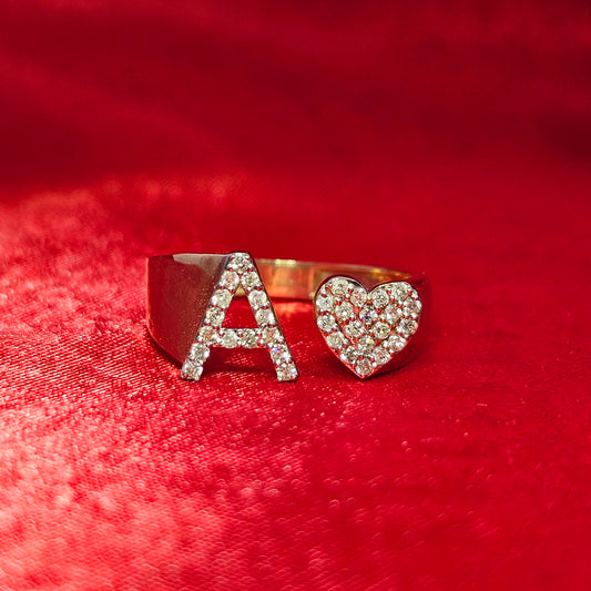 "A" Initial Ring 0.30 ctw Diamond 14K Yellow Gold