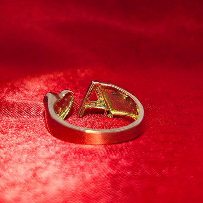 "A" Initial Ring 0.30 ctw Diamond 14K Yellow Gold