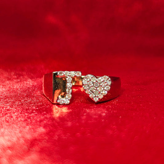 "J" Initial Ring 0.30 ctw Diamond 14K Yellow Gold