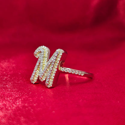 "M" Initial Ring 0.36 ctw Diamond 10K Yellow Gold