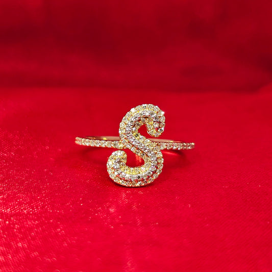 "S" Initial Ring 0.26 ctw Diamond 10K Yellow Gold