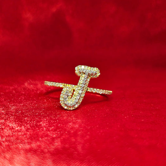 "J" Initial Ring 0.27 ctw Diamond 14K Yellow Gold