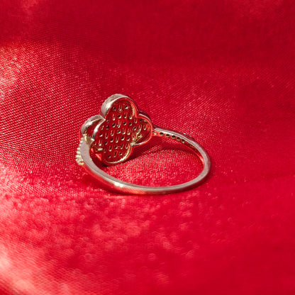 Vintage Alhambra Ring 0.65 ctw Diamond 10K Yellow Gold