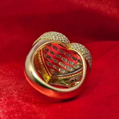Baguette Heart Ring 4.00 ctw Diamond 10K Yellow Gold