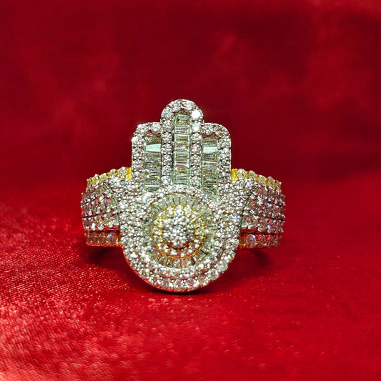 Hamsa Hand Ring 1.99 ctw Diamond 10K Yellow Gold