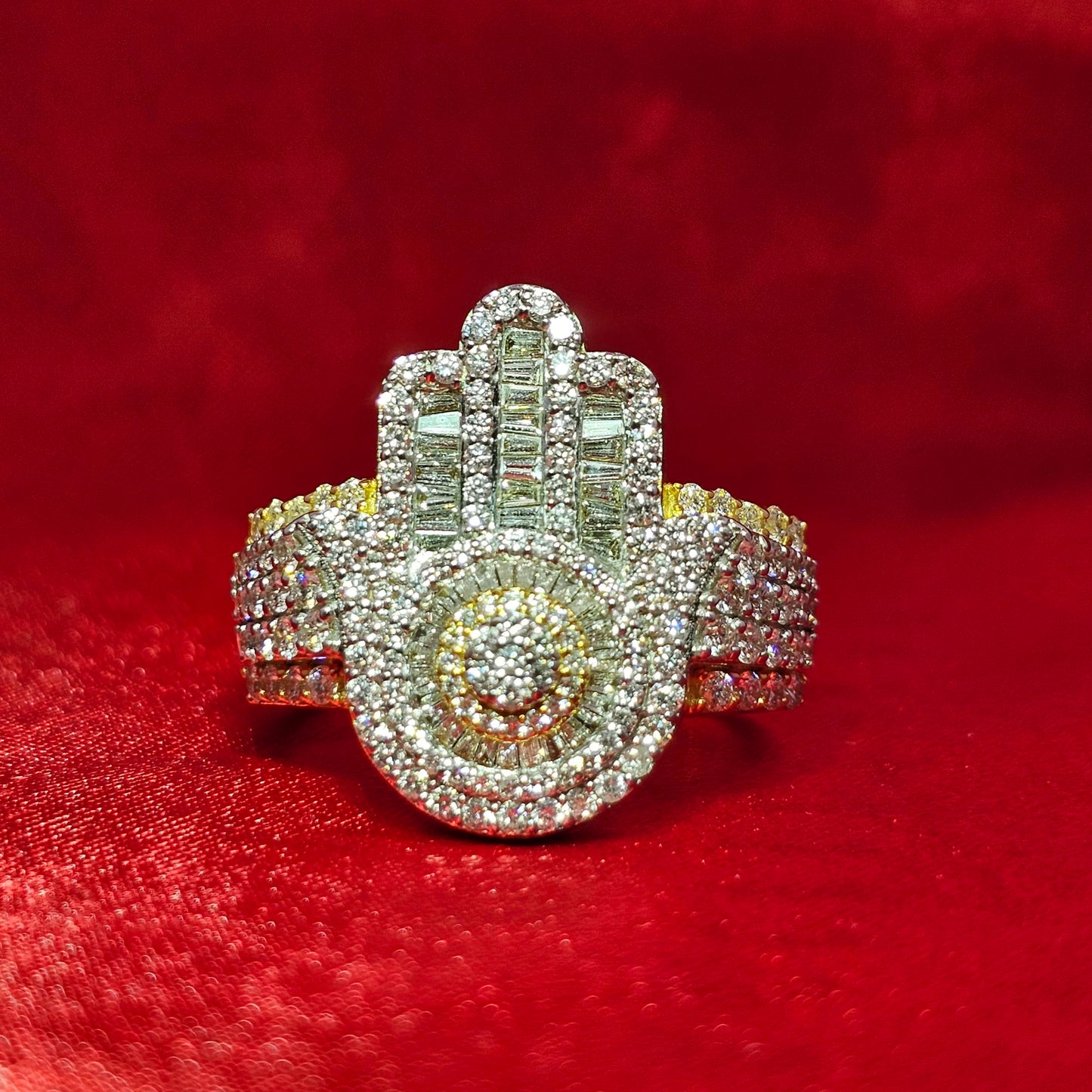 Hamsa Hand Ring 1.99 ctw Diamond 10K Yellow Gold