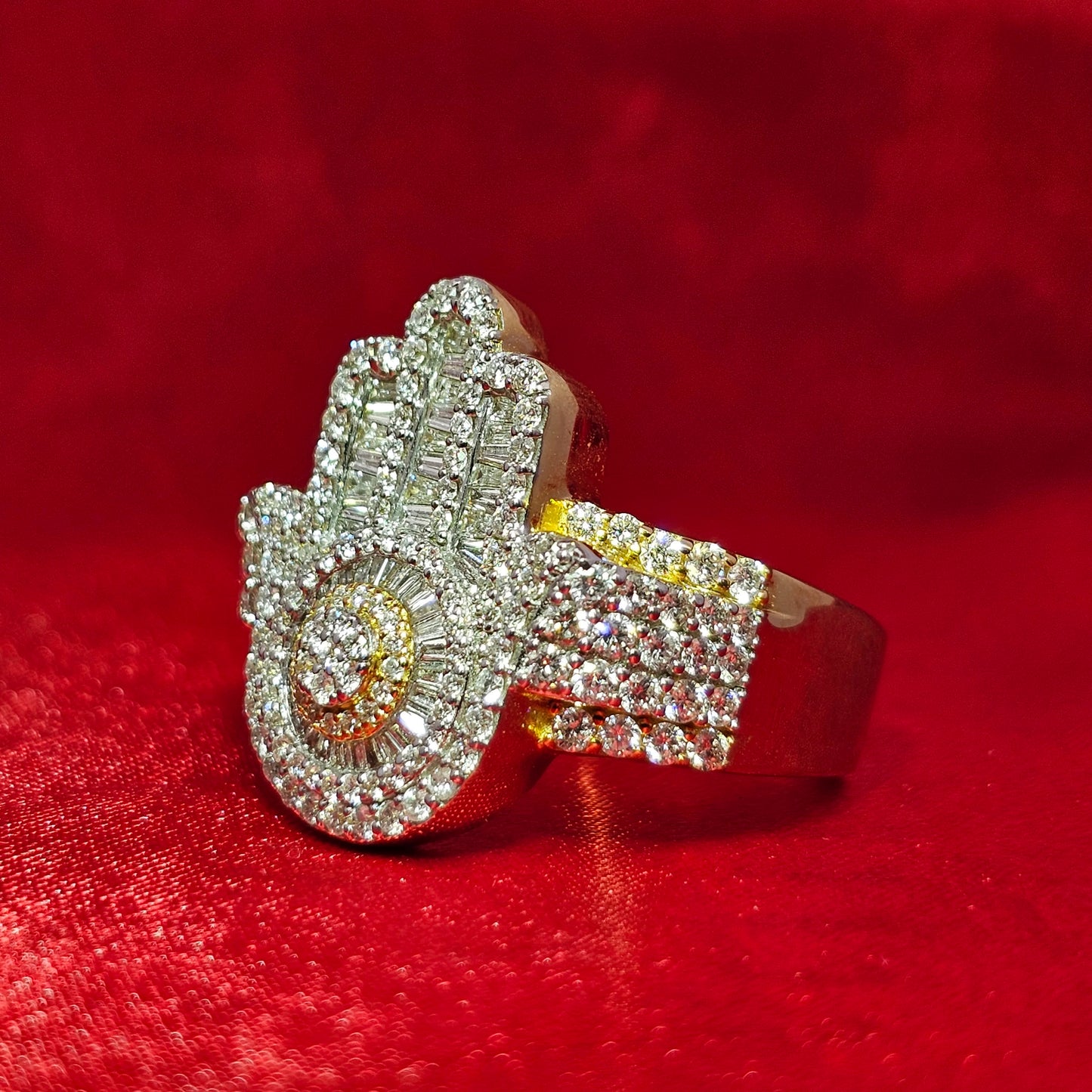 Hamsa Hand Ring 1.99 ctw Diamond 10K Yellow Gold