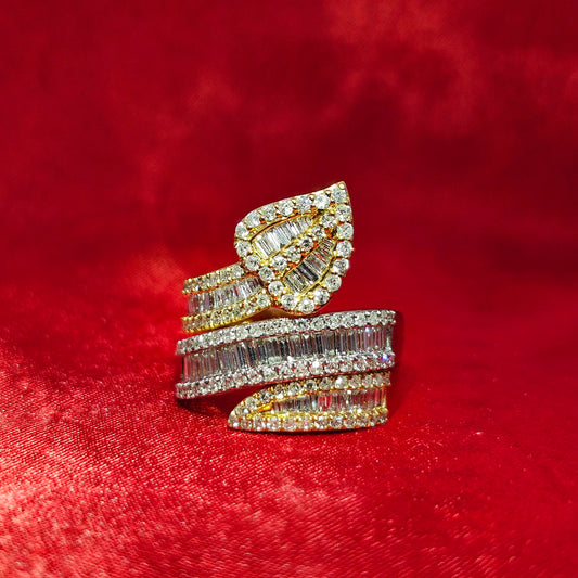 Crossover Band Ring 1.76 ctw Diamond 10K Yellow Gold