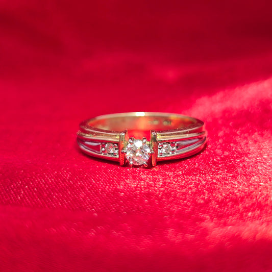 Round Ring 0.20 ctw Diamond 14K Yellow Gold