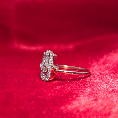 Hamsa Ring 0.13 ctw Diamond 10K Yellow Gold