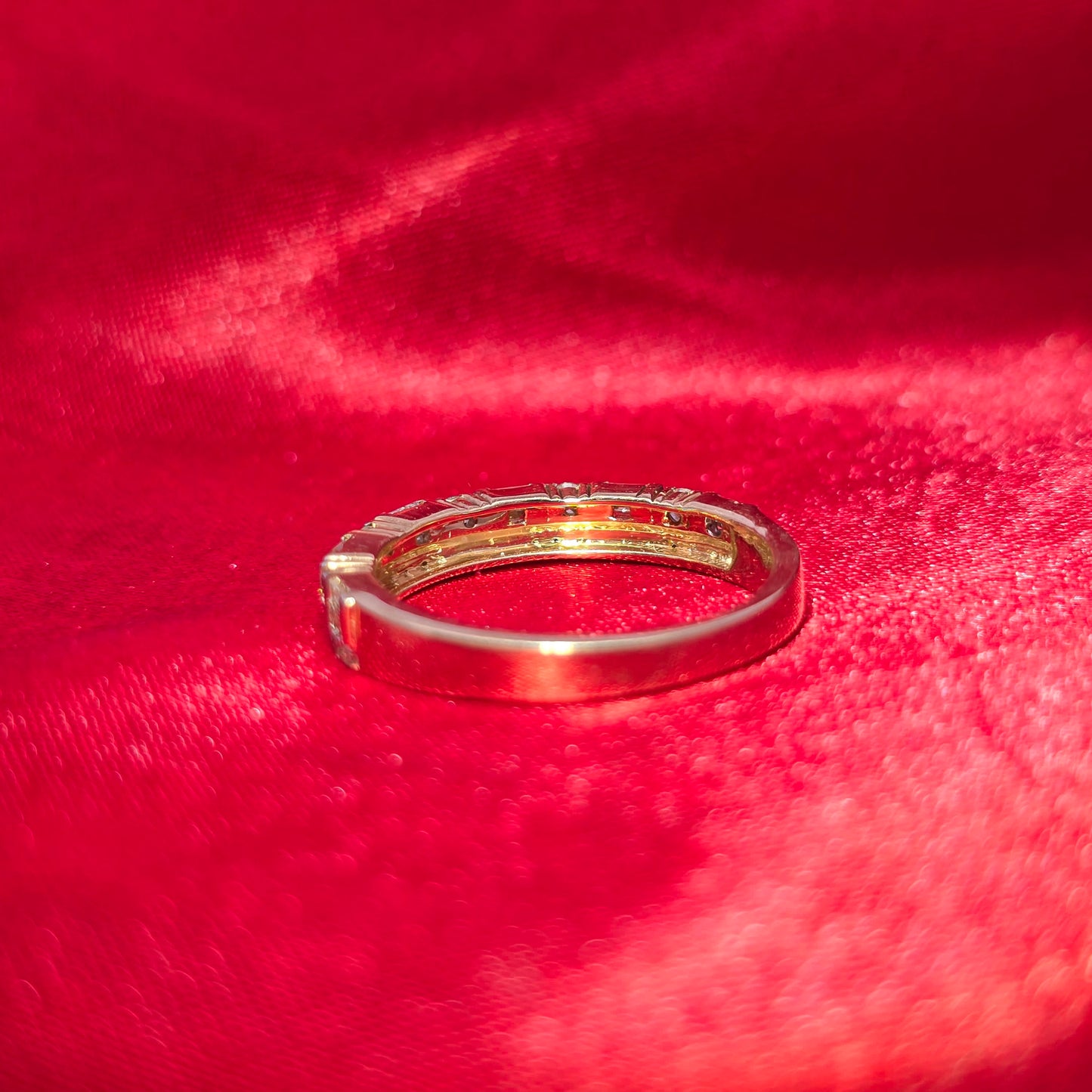 Baguette & Round Band Ring 0.75 ctw Diamond 10K Yellow Gold