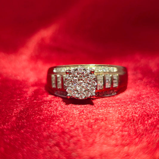 Round Baguette Ring 0.50 ctw Diamond 10K Yellow Gold
