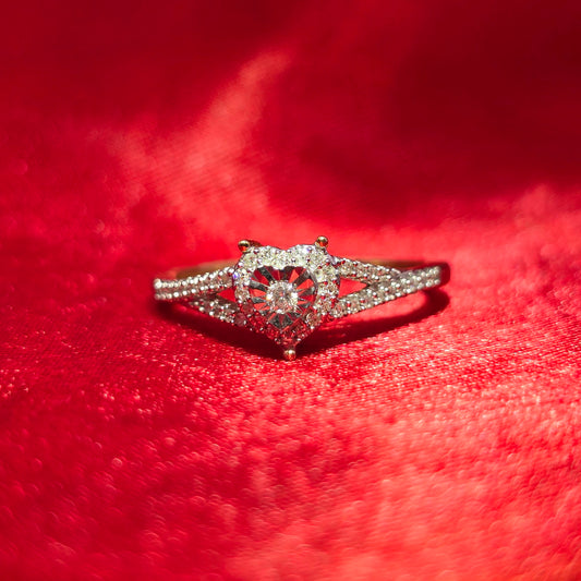 Heart Ring 0.15 ctw Diamond 10K Yellow Gold