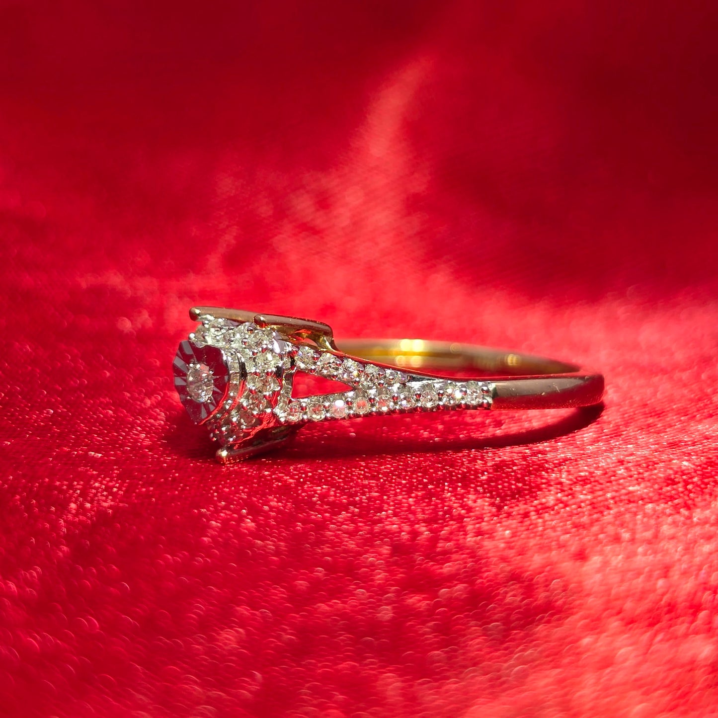 Heart Ring 0.15 ctw Diamond 10K Yellow Gold