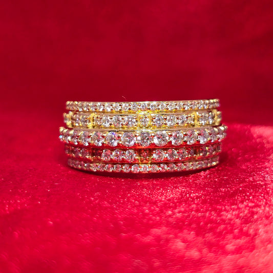 Wedding Band Ring 1.46 ctw Diamond 14K Yellow Gold