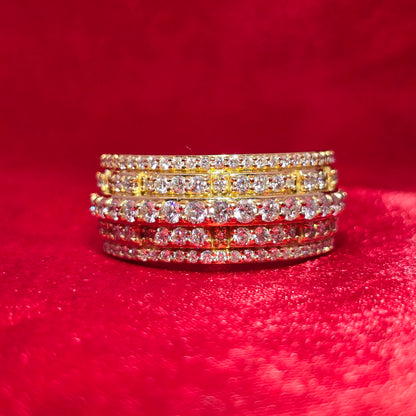 Wedding Band Ring 1.46 ctw Diamond 14K Yellow Gold
