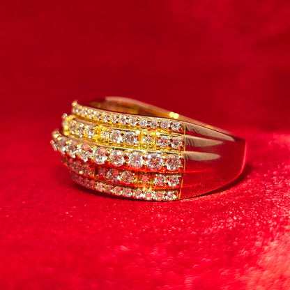 Wedding Band Ring 1.46 ctw Diamond 14K Yellow Gold