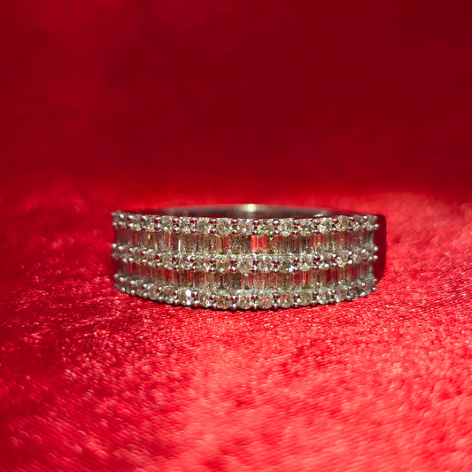 Baguette Band Ring 1.25 ctw Diamond 10K White Gold