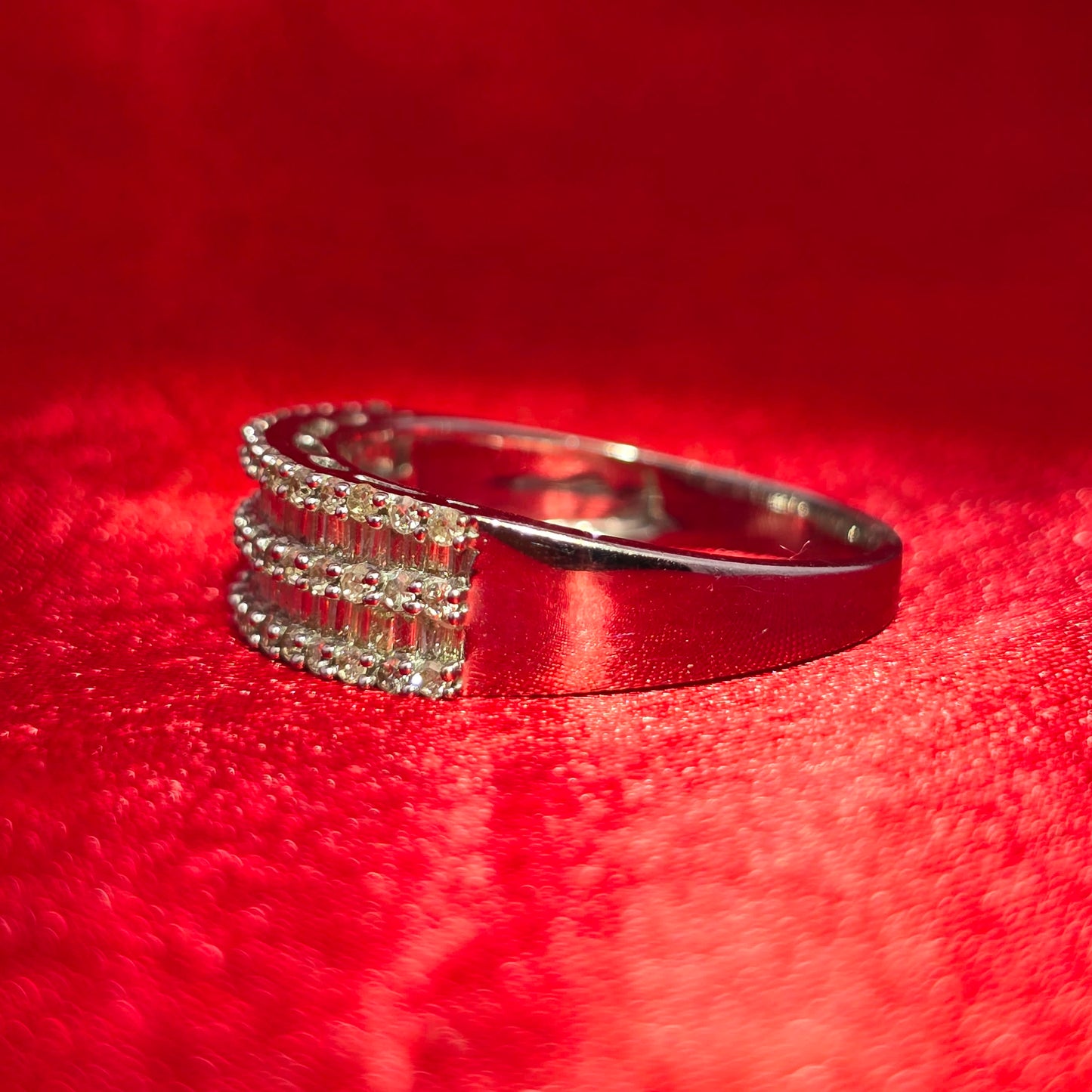 Baguette Band Ring 1.25 ctw Diamond 10K White Gold