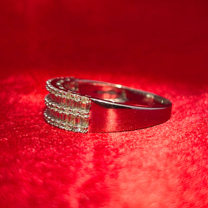 Baguette Band Ring 1.25 ctw Diamond 10K White Gold