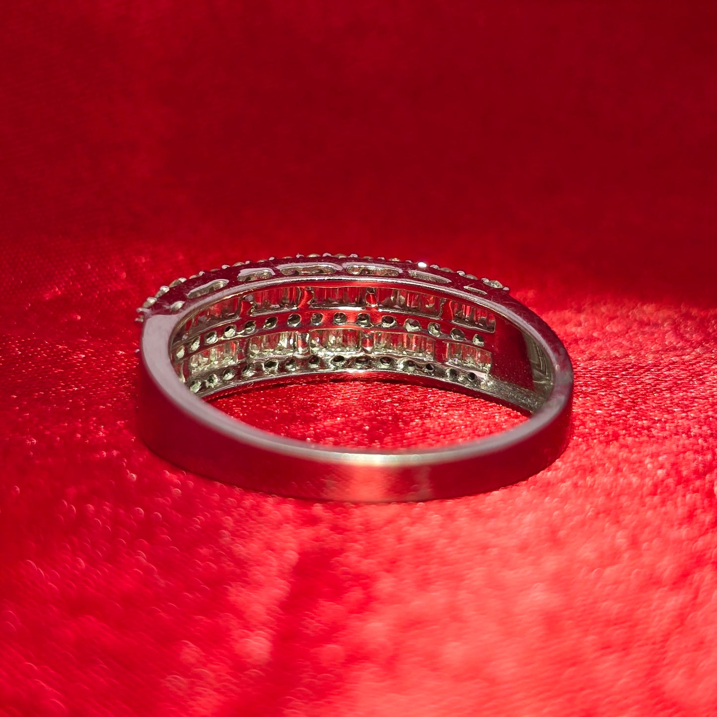 Baguette Band Ring 1.25 ctw Diamond 10K White Gold